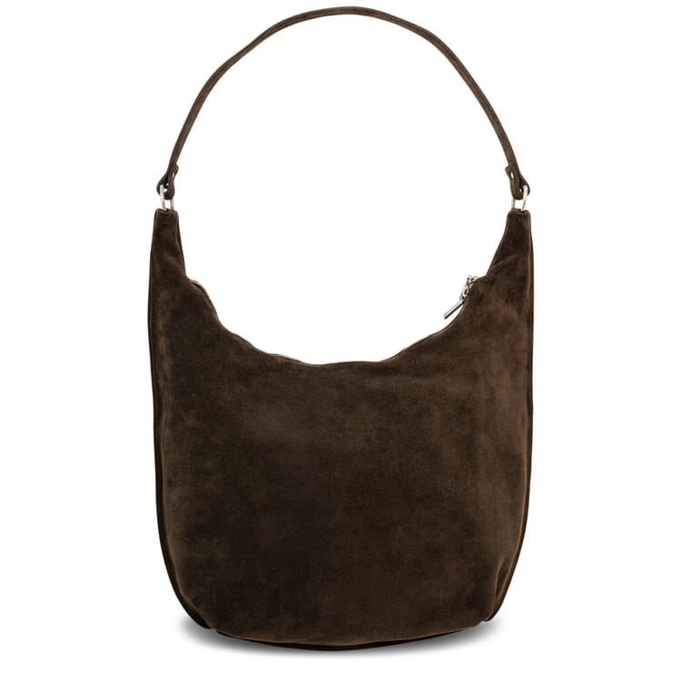 Borsa grande in pelle scamosciata, marrone scuro