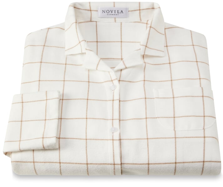 Women's Checkered Flannel Nightgown White