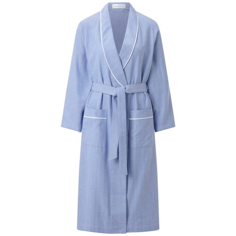 Ladies housecoat flannel, Light blue
