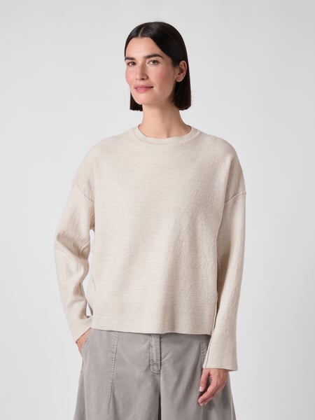 Maglione da donna in lana Bianco naturale, Tragebild