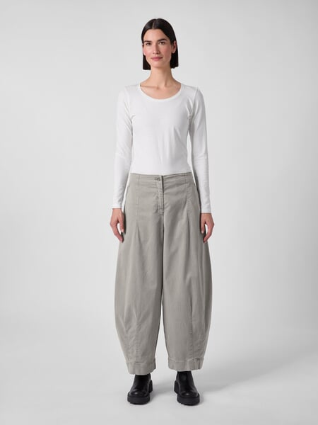 Women's Fabric Pants Light gray, presented on a model