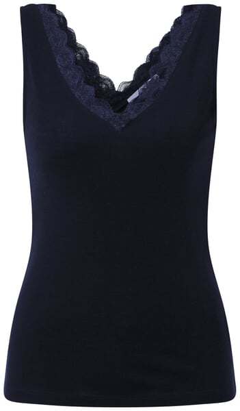 Damentop mit Spitze Schwarzblau