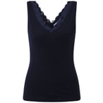 Top da donna con pizzo Nero-blu