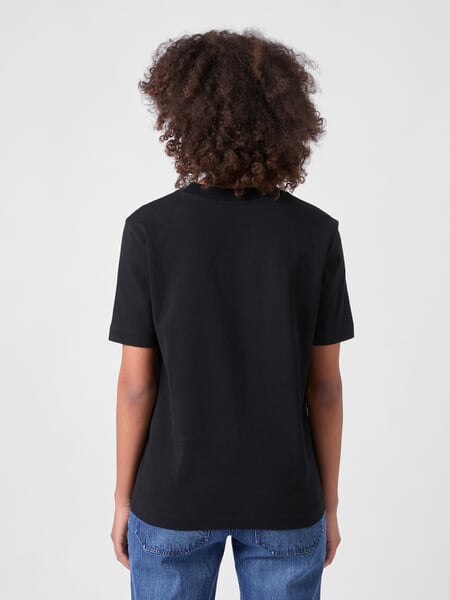 Damen-Kurzarmshirt Schwarz, Tragebild