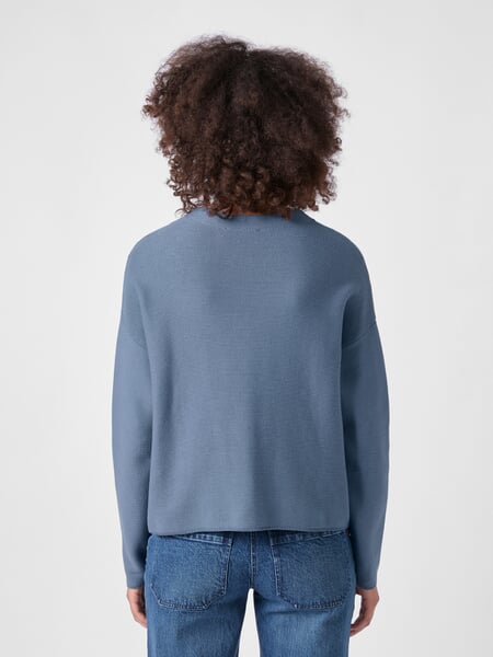 Women’s Knit Sweater Gray-blue, presented on a model