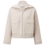 Chaqueta corta de mujer jaspeada Blanco natural