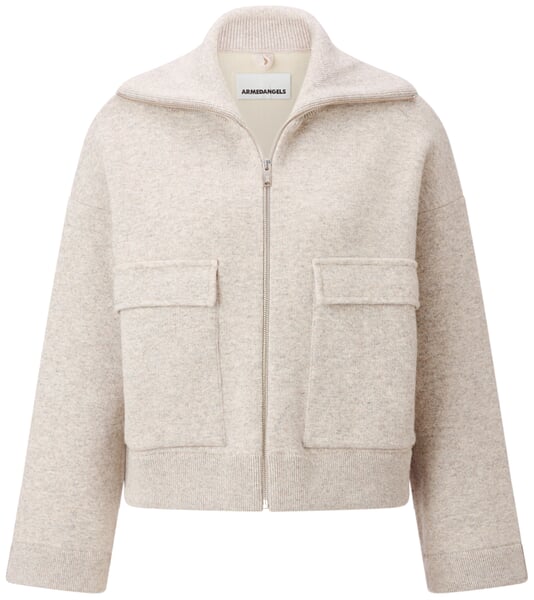 Veste courte pour femme chinée Blanc naturel