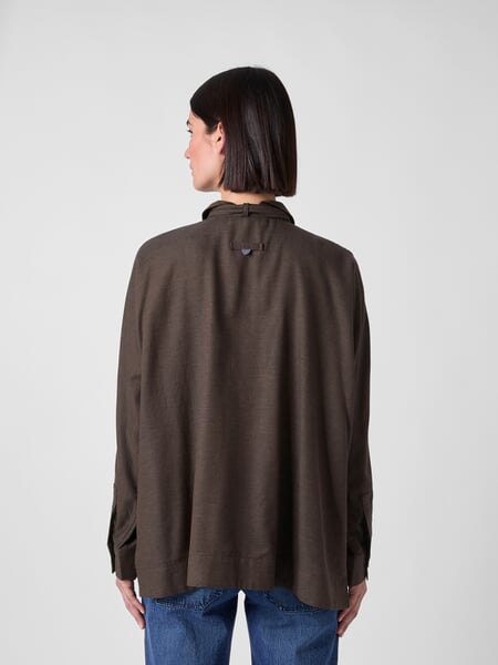 Damen-Schlupfbluse mit Kaschmir Braun, Tragebild