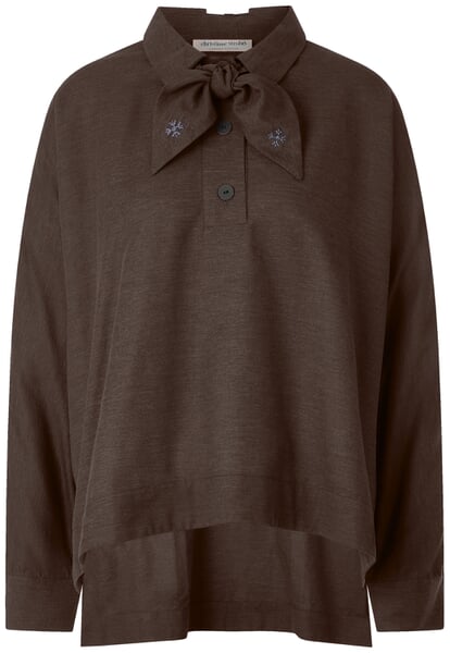 Damen-Schlupfbluse mit Kaschmir Braun