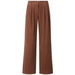 Damescordbroek met plooien Cognac