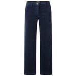 Damescordbroek met wijde pijpen Donkerblauw