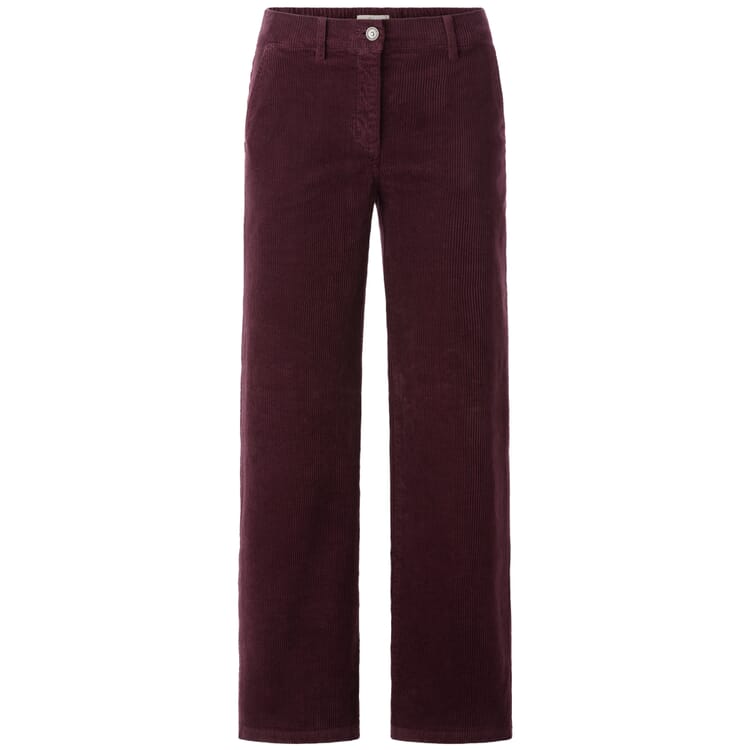 Pantaloni in velluto a coste da donna a gamba larga, Rosso vino