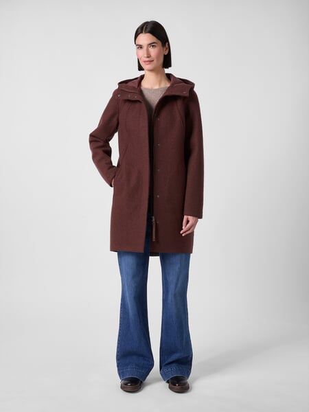 Parka da donna in lana Marone, Tragebild