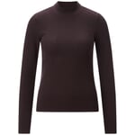 Camicia a coste da donna a manica lunga Marrone scuro