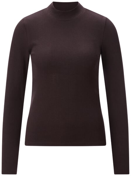 Maglia a costine da donna a manica lunga Marrone scuro
