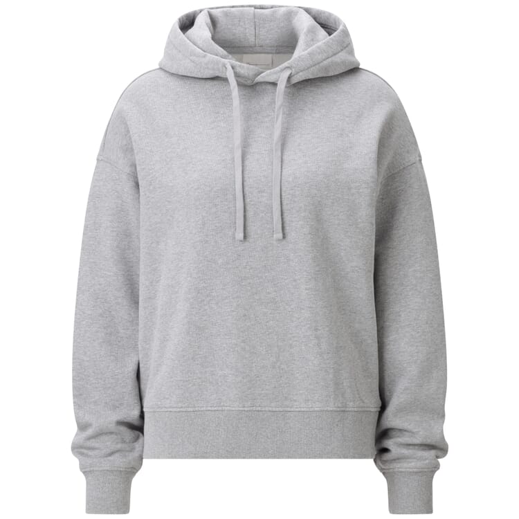 Sudadera con capucha para mujer, Gris claro jaspeado