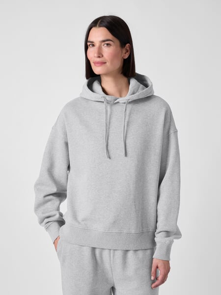 Damen-Hoodie Hellgrau meliert, Tragebild