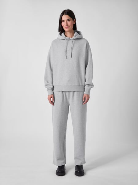 Damen-Hoodie Hellgrau meliert, Tragebild
