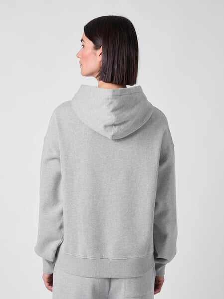 Damen-Hoodie Hellgrau meliert, Tragebild
