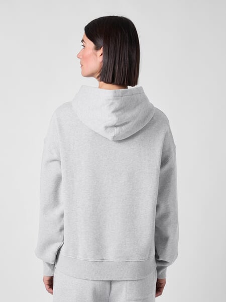 Damen-Hoodie Hellgrau meliert, Tragebild