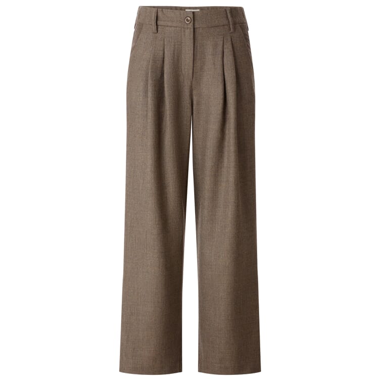 Pantalon en laine pour femme à plis, Taupe