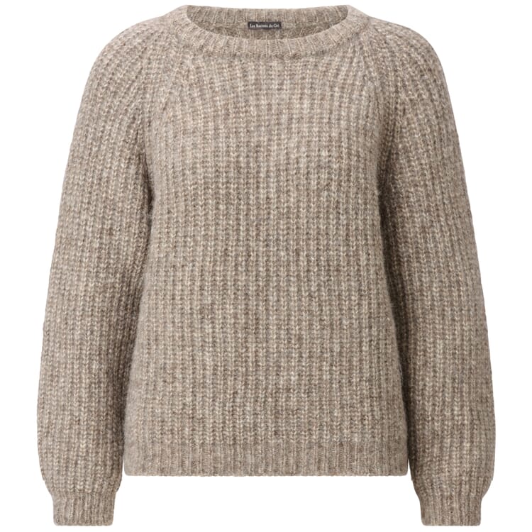 Maglione da donna in alpaca e cotone, Naturale