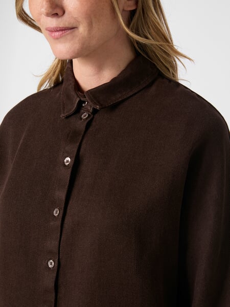 Damenbluse Lyocell Braun, Detailsicht