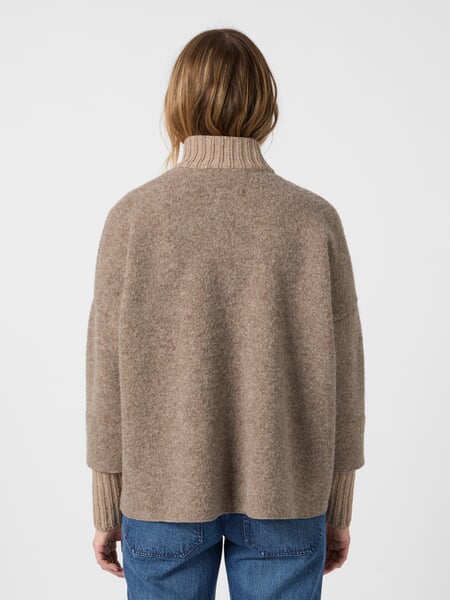 Veste en laine pour femme Marron clair, présenté sur un modèle