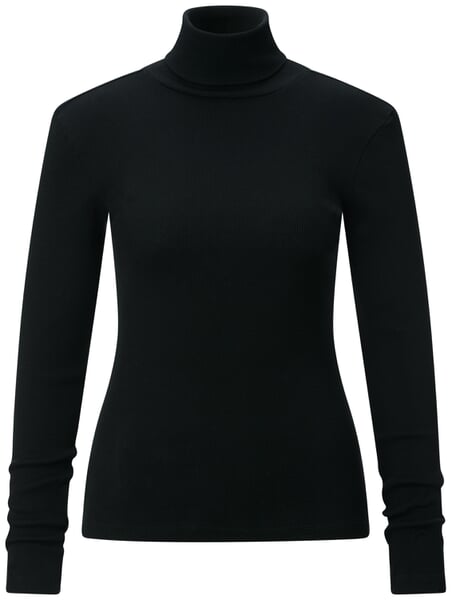 Dame-rullekraveshirt Sort
