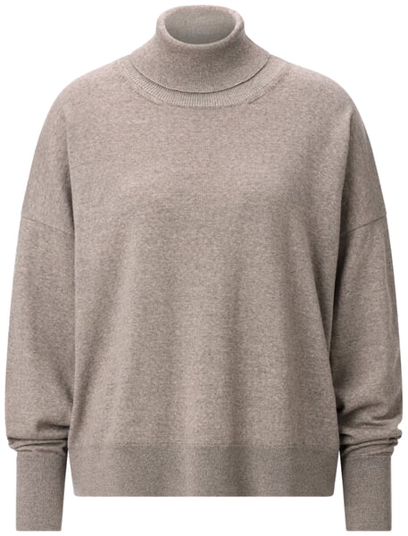 Jersey de cuello alto para mujer Marrón claro