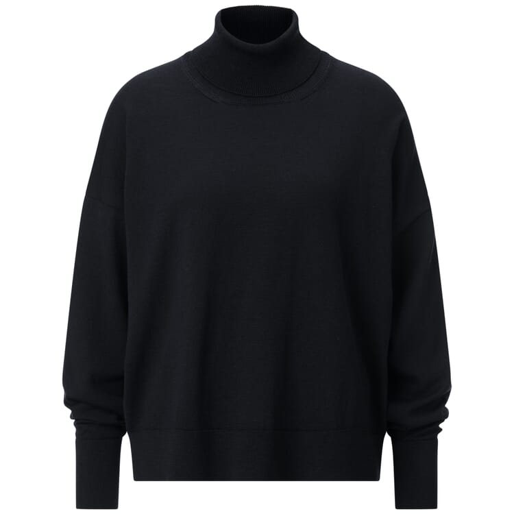 Maglione a collo alto da donna, Navy