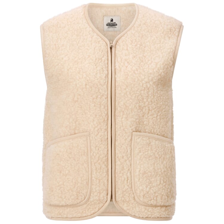 Damesvest van teddypluche en wol