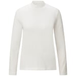 T-shirt femme à manches longues et col montant Écru