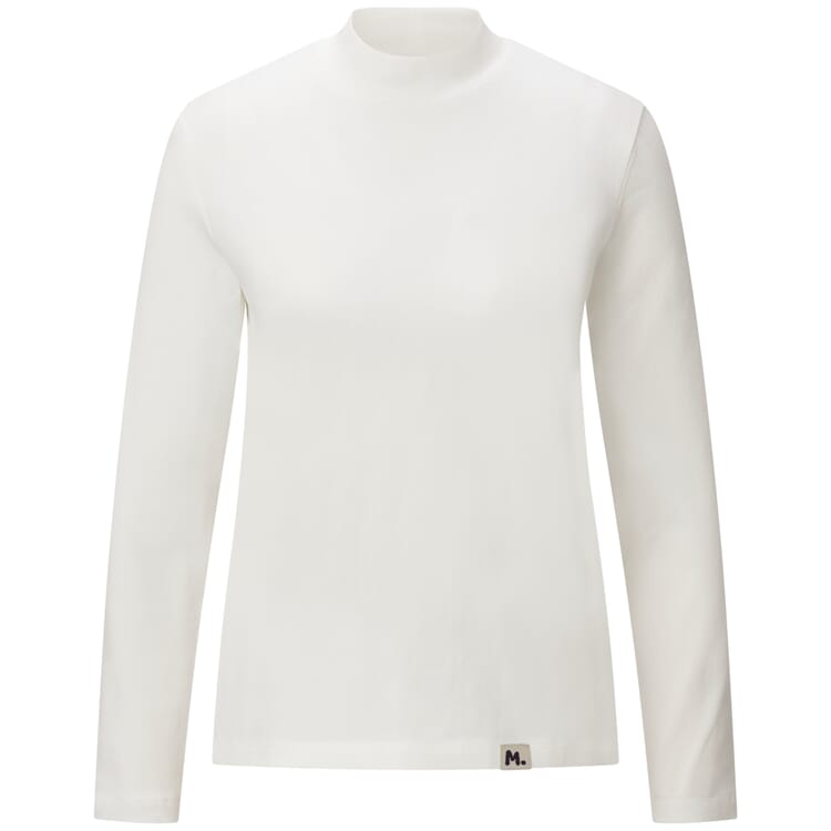 Langærmet dame-T-shirt med opretstående krave".