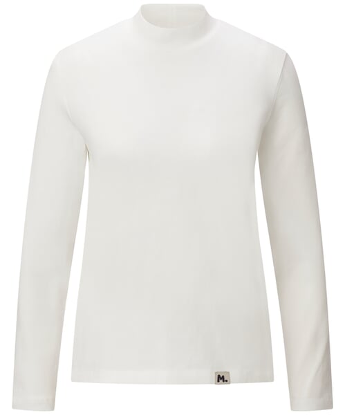 Women’s Long-Sleeve Shirt with Stand-Up Collar." Ecru"
