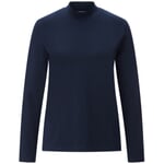 T-shirt femme à manches longues et col montant Bleu marine