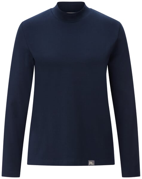 Damen-Langarmshirt Stehkragen Navy