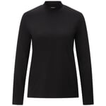 Camiseta de manga larga con cuello alto para mujer Negro