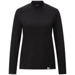 Damen-Langarmshirt Stehkragen Schwarz