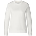 T-shirt à manches longues Interlock pour femme Écru