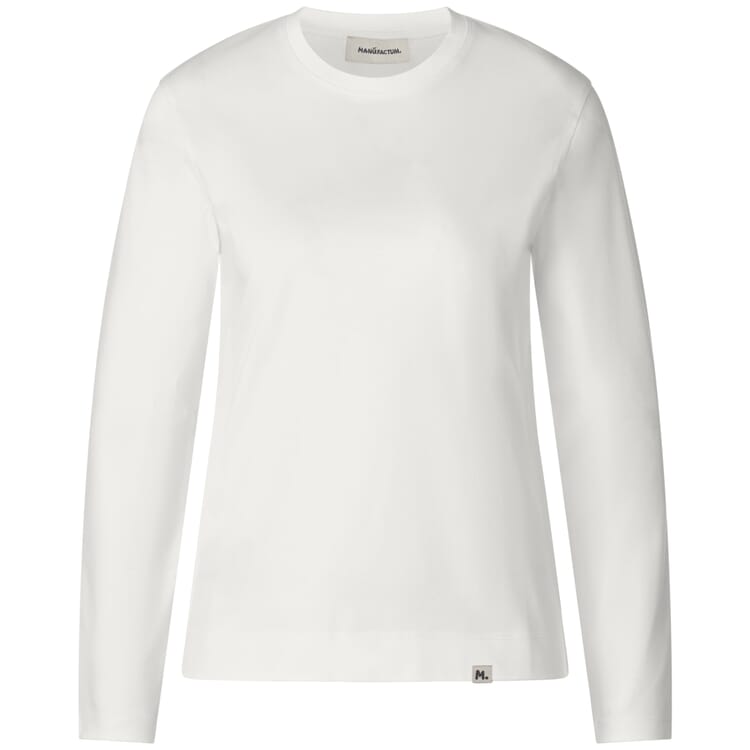 Interlock-langærmet dame-T-shirt, Ecru