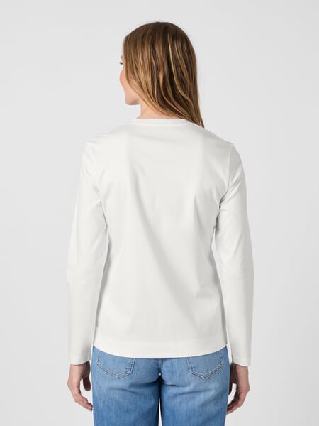 Damen-Langarmshirt Interlock Ecru, Tragebild