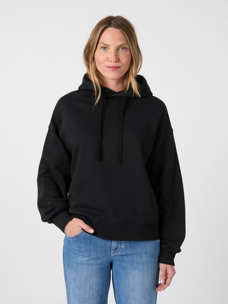 Sweat à capuche pour femme Noir, présenté sur un modèle