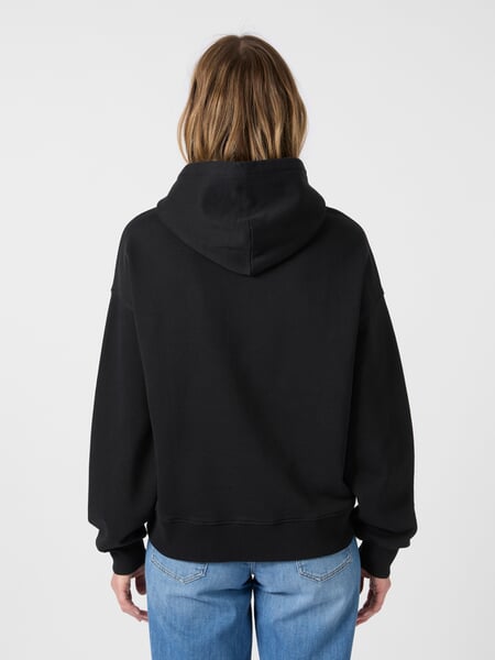 Sweat à capuche pour femme Noir, présenté sur un modèle