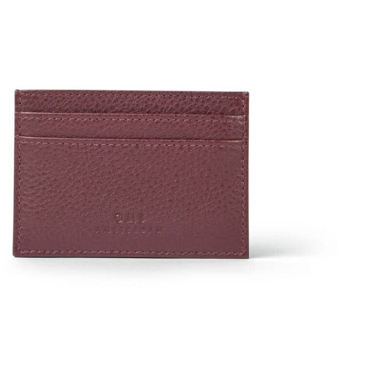 Soft-Grain Leather Card Case, Wine Red