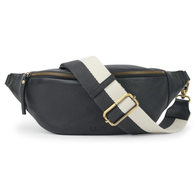 Marsupio in pelle Soft-Grain, nero