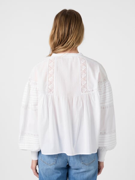 Chemisier pour femme avec broderie Blanc, présenté sur un modèle
