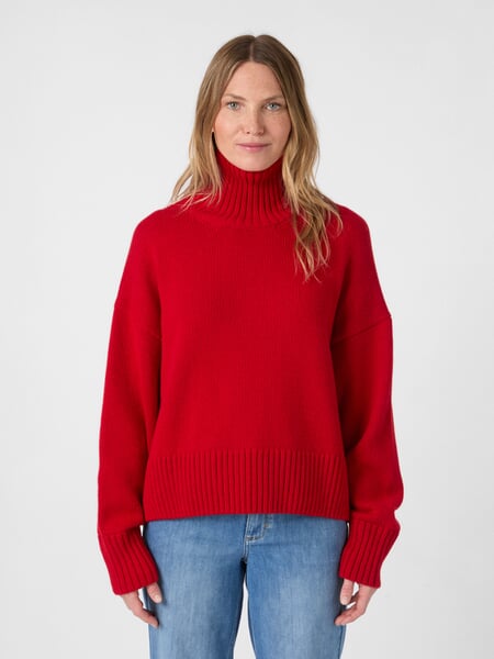 Damenpullover Oversized Rot, Tragebild