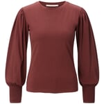 Dames-T-shirt met gerimpelde mouw Koper