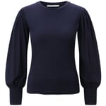 Dames-T-shirt met gerimpelde mouw Navy